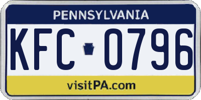 PA license plate KFC0796