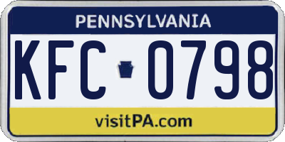 PA license plate KFC0798