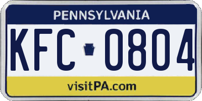 PA license plate KFC0804