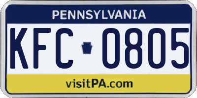 PA license plate KFC0805