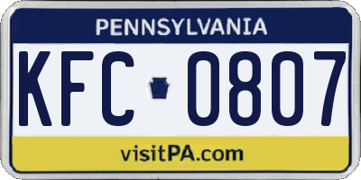 PA license plate KFC0807