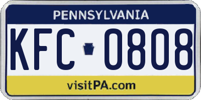 PA license plate KFC0808