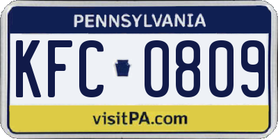 PA license plate KFC0809