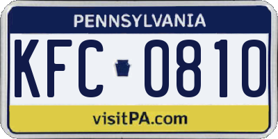 PA license plate KFC0810