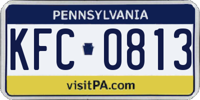 PA license plate KFC0813