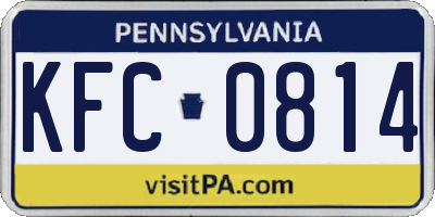 PA license plate KFC0814