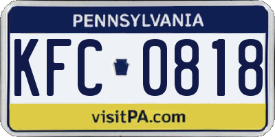 PA license plate KFC0818