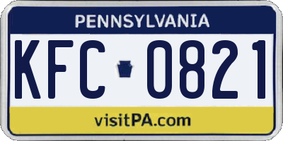 PA license plate KFC0821