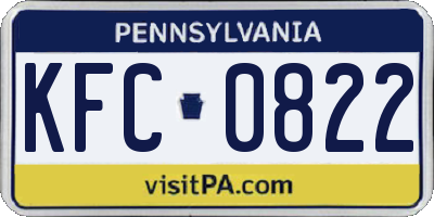 PA license plate KFC0822