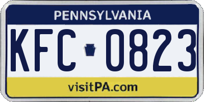 PA license plate KFC0823