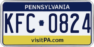 PA license plate KFC0824