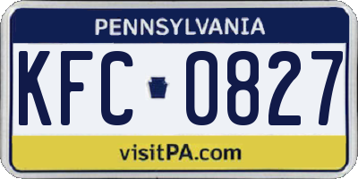 PA license plate KFC0827