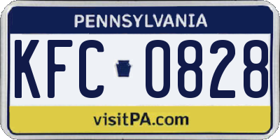 PA license plate KFC0828