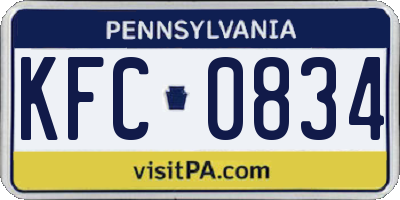 PA license plate KFC0834
