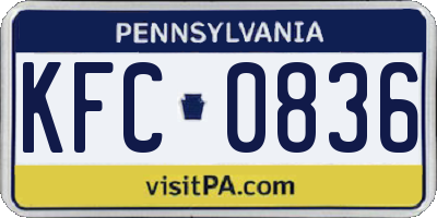 PA license plate KFC0836