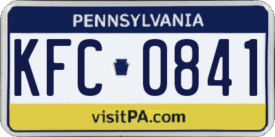 PA license plate KFC0841