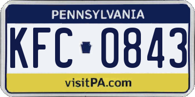 PA license plate KFC0843