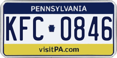 PA license plate KFC0846