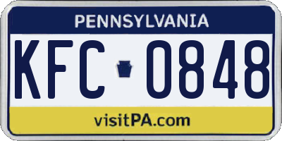 PA license plate KFC0848