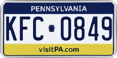 PA license plate KFC0849