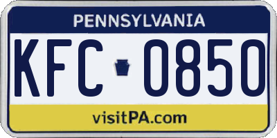 PA license plate KFC0850