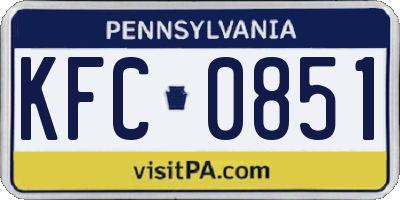 PA license plate KFC0851