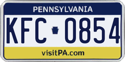 PA license plate KFC0854