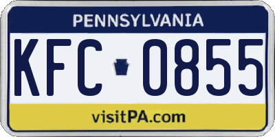 PA license plate KFC0855