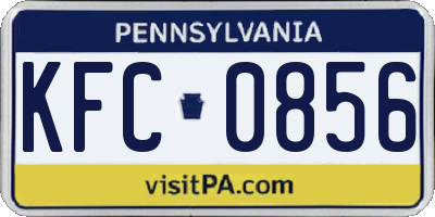 PA license plate KFC0856