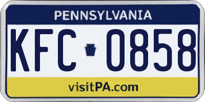 PA license plate KFC0858