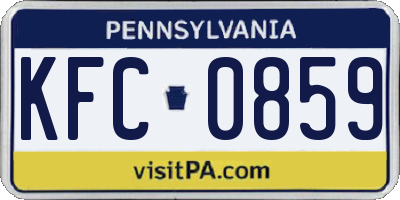 PA license plate KFC0859