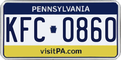 PA license plate KFC0860