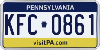PA license plate KFC0861
