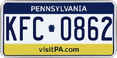 PA license plate KFC0862