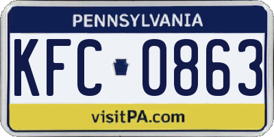 PA license plate KFC0863