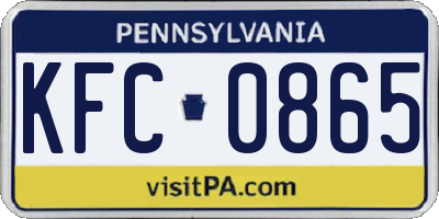 PA license plate KFC0865