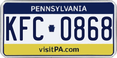PA license plate KFC0868