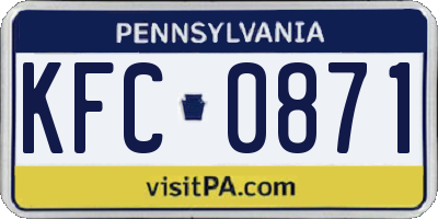 PA license plate KFC0871