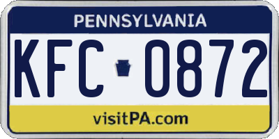 PA license plate KFC0872