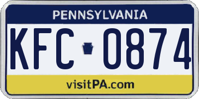 PA license plate KFC0874