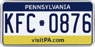 PA license plate KFC0876