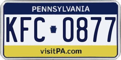 PA license plate KFC0877