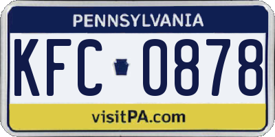 PA license plate KFC0878