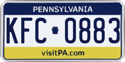 PA license plate KFC0883