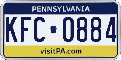 PA license plate KFC0884