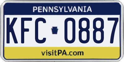 PA license plate KFC0887