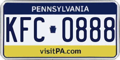 PA license plate KFC0888