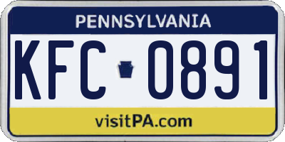 PA license plate KFC0891