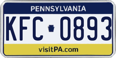 PA license plate KFC0893