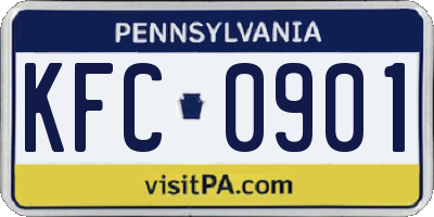 PA license plate KFC0901